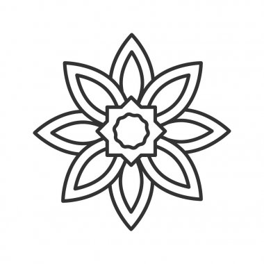 İslam yıldız doğrusal simgesi. İnce hat illüstrasyon. Müslüman sanat. Kontur sembolü. Çizim vektör izole anahat