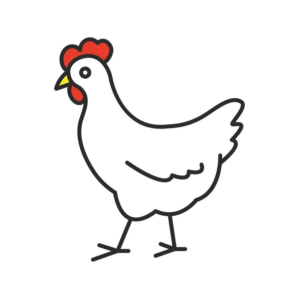 Icono Color Pollo Granja Avícola Ilustración Vectorial Aislada — Vector de stock