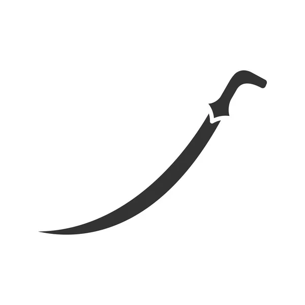 Icono Glifo Espada Cimitarra Sabre Arma Musulmana Cultura Islámica Símbolo — Vector de stock