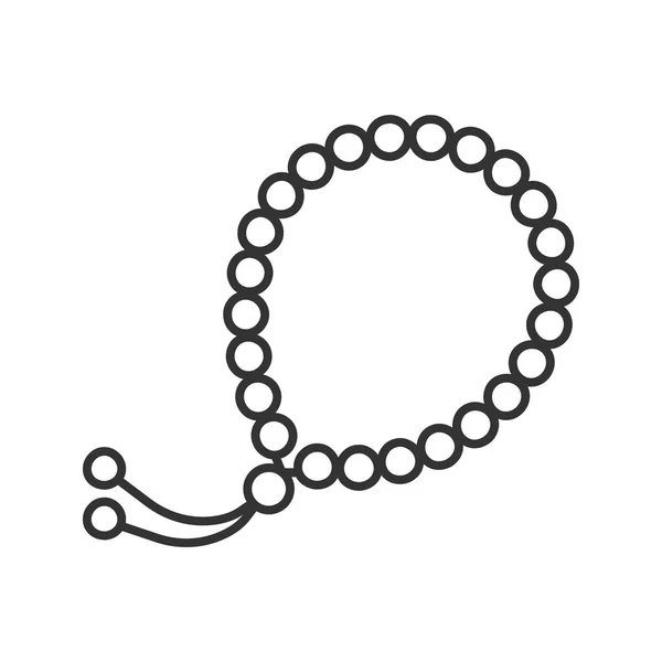 Tasbih Lineaire Pictogram Dhikr Illustratie Van Dunne Lijn Tespih Contour — Stockvector