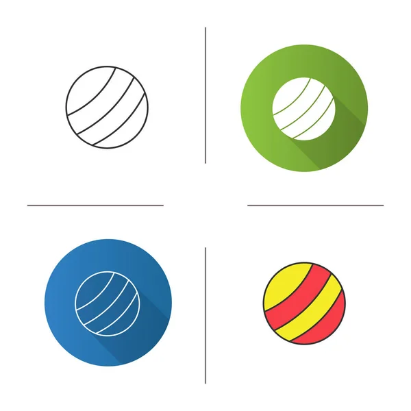 Μπάλα Εικονίδιο Επίπεδη Σχεδίαση Γραμμική Και Χρώμα Στυλ Απομονωμένη Διανυσματικά — Διανυσματικό Αρχείο