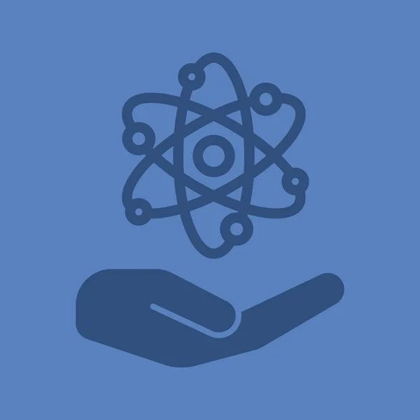 Main Ouverte Avec Atome Glyphe Icône Couleur Énergie Atomique Utilisée — Image vectorielle