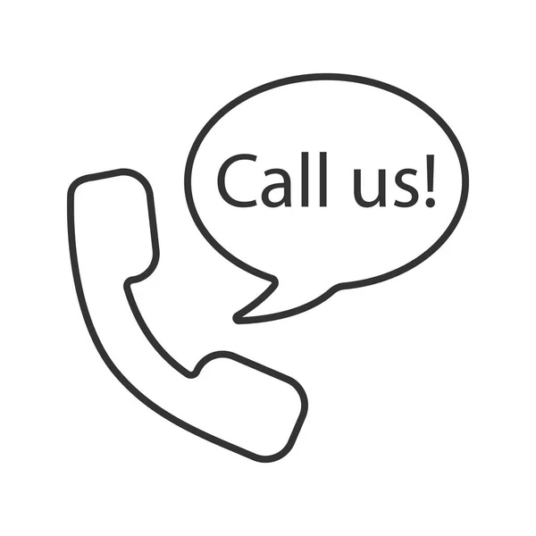 Handset Speech Bubble Call Linear Icon Hotline Thin Line Illustration — Stock Vector