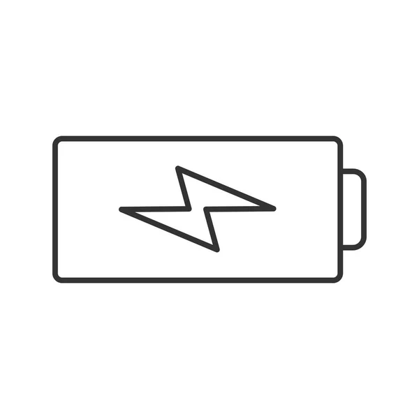 Icône Linéaire Charge Batterie Accumulateur Illustration Fine Symbole Contour Schéma — Image vectorielle