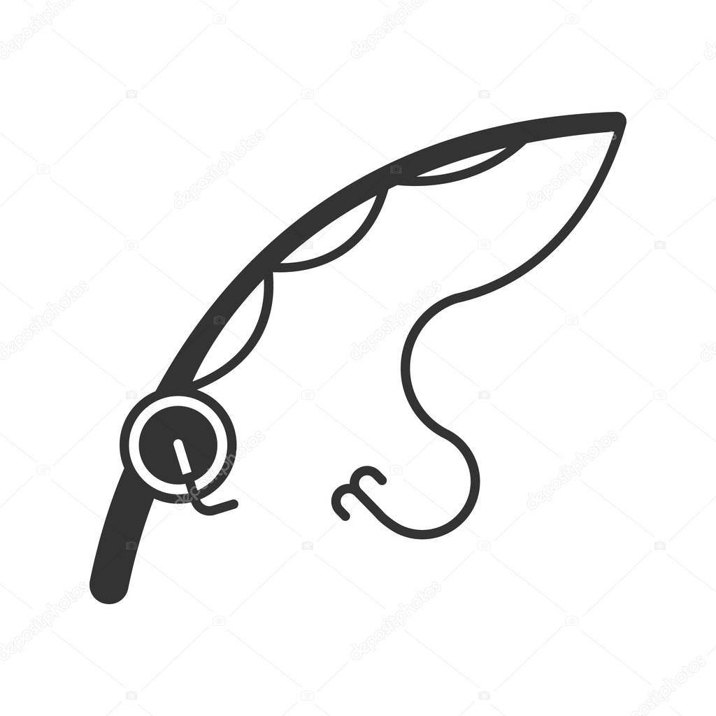 Download Spinning Rod Reel Combo Glyph Icon Fishing Equipment ...