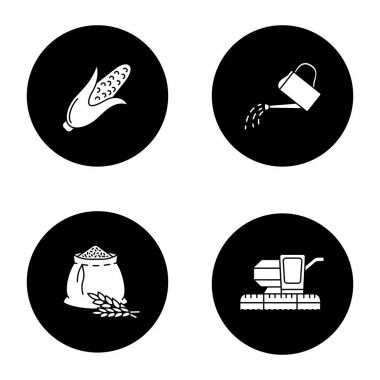 Tarım glif Icons set