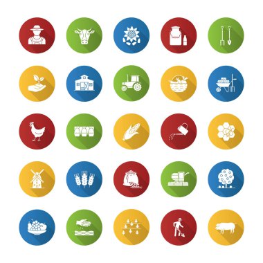 Tarım damla Icons set
