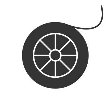 Balıkçılık satırı biriktirme glif simgesi