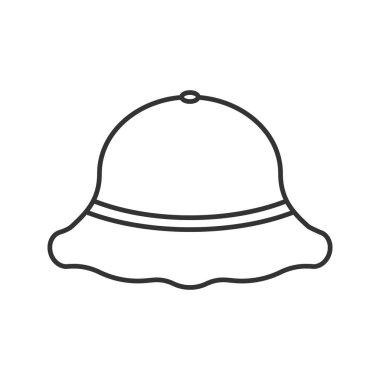 Fisherman's şapka doğrusal simgesi