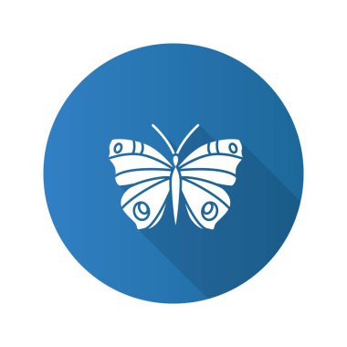 Kelebek düz tasarım uzun gölge 