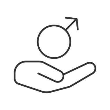 Erkek simgesi olan açık el