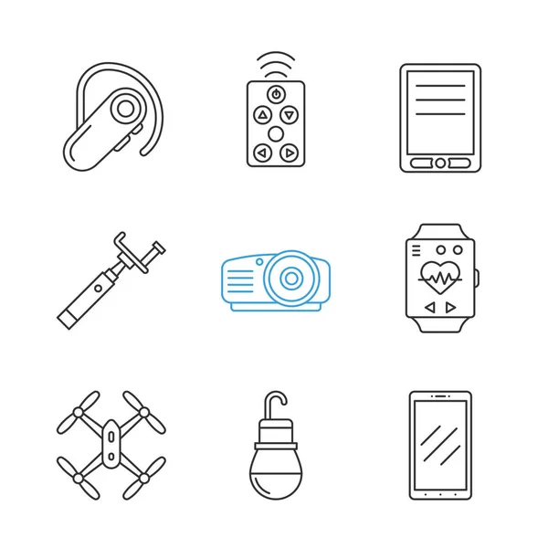 Gadgets linear icons set — Stock Vector