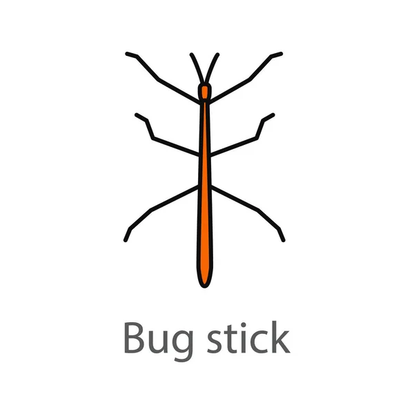 Stick bug color icon — Stock Vector