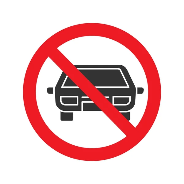 Verboden teken met auto — Stockvector