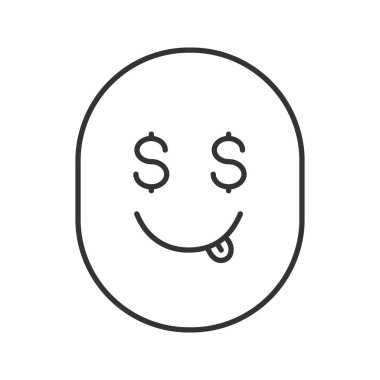 Açgözlü gülümseme doğrusal simgesi