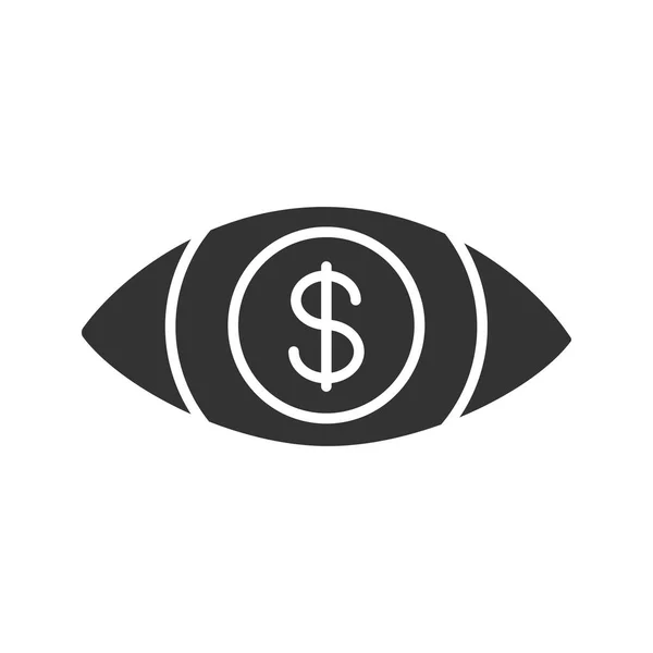 Lidské oko s znak dolaru — Stockový vektor