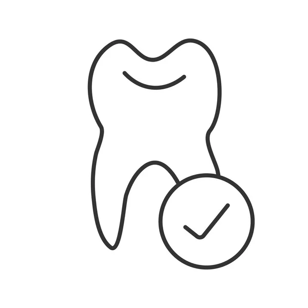 Onay işareti doğrusal simgesi ile diş — Stok Vektör