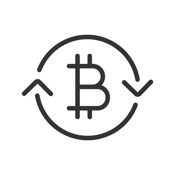 Ícone linear de troca Bitcoin —  Vetores de Stock