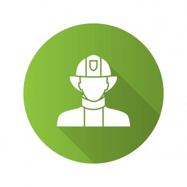 İtfaiyeci düz simgesi