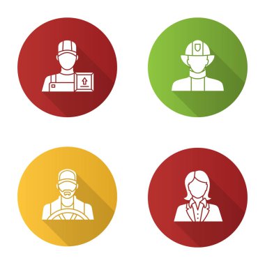 meslekler düz simgeler kümesi