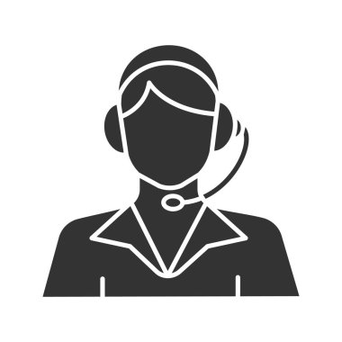 Çağrı Merkezi operatörü glif simgesi