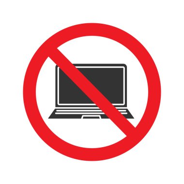 Dizüstü bilgisayar simgesini işaretiyle yasak