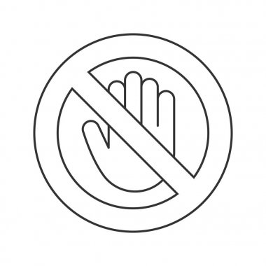 Stop yasak işareti simgesi el