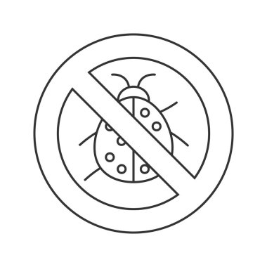 Uğur böceği doğrusal simgesi işaretiyle yasak