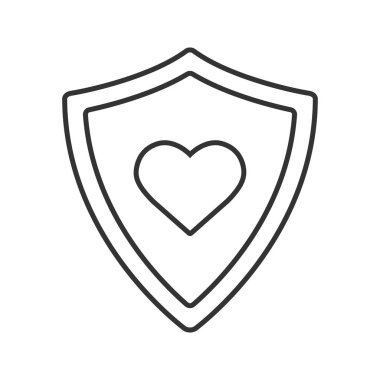 Kalp şekli doğrusal simgesi ile kalkan