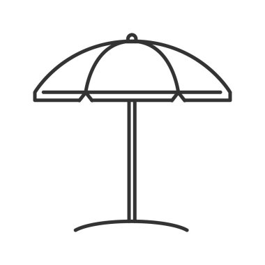 Plaj şemsiye doğrusal simgesi