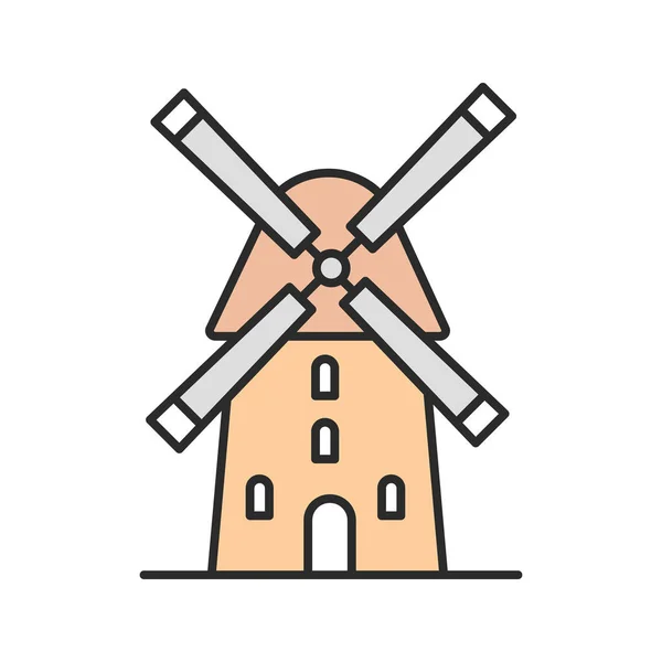 Molino de viento icono de color — Vector de stock