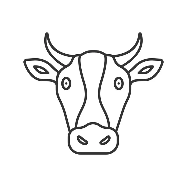 Cabeza de vaca icono lineal — Vector de stock