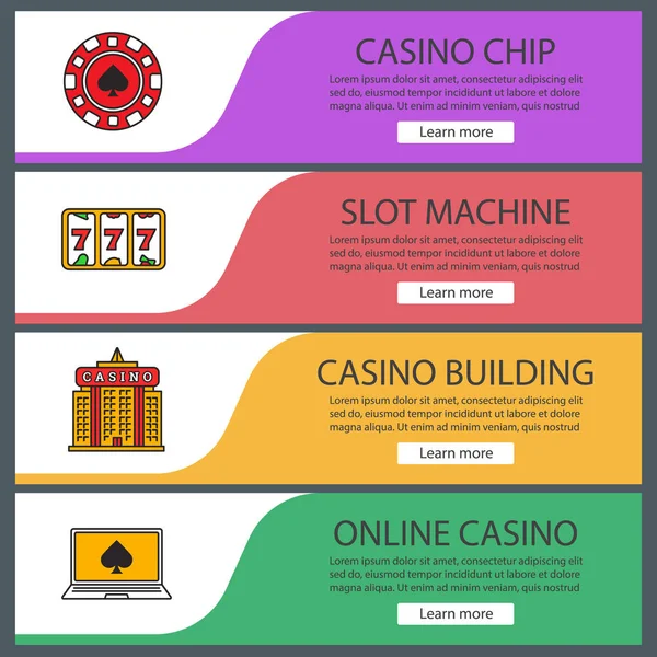 Plantillas de banner web de Casino conjunto — Archivo Imágenes Vectoriales