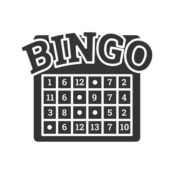 Icona del glifo del gioco del Bingo — Vettoriale Stock