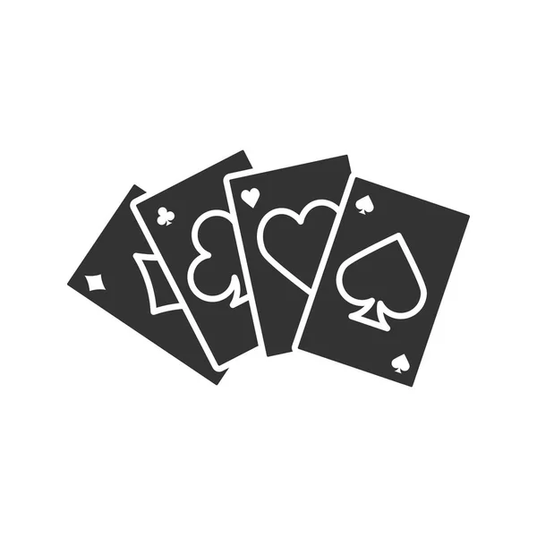 Four aces glyph icon — Stock Vector
