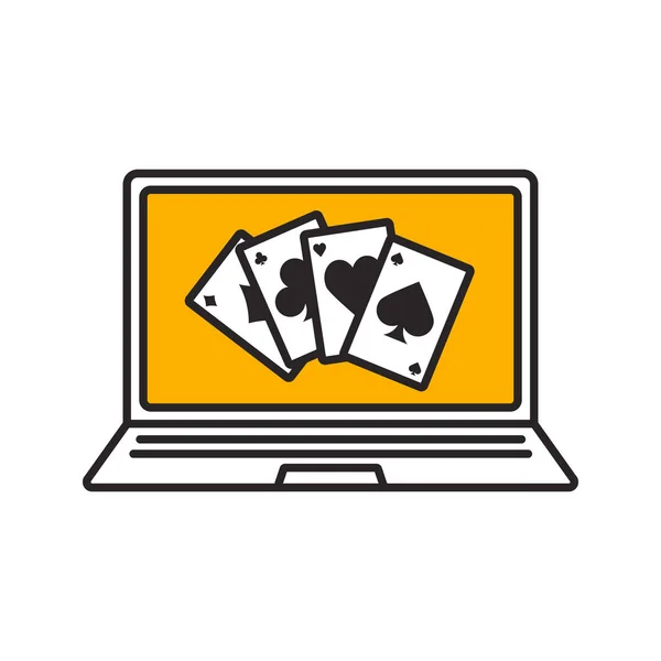 Icono de color casino en línea — Vector de stock