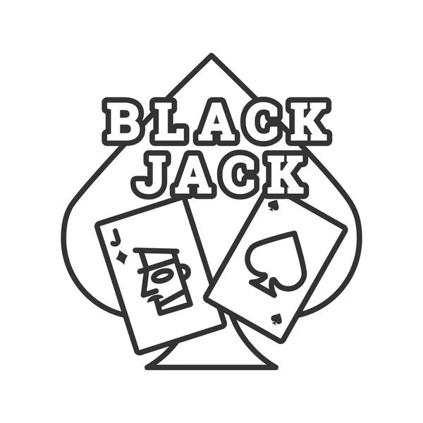 Ikona liniowej Blackjack — Wektor stockowy