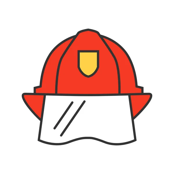 Brandweer helm kleur pictogram — Stockvector