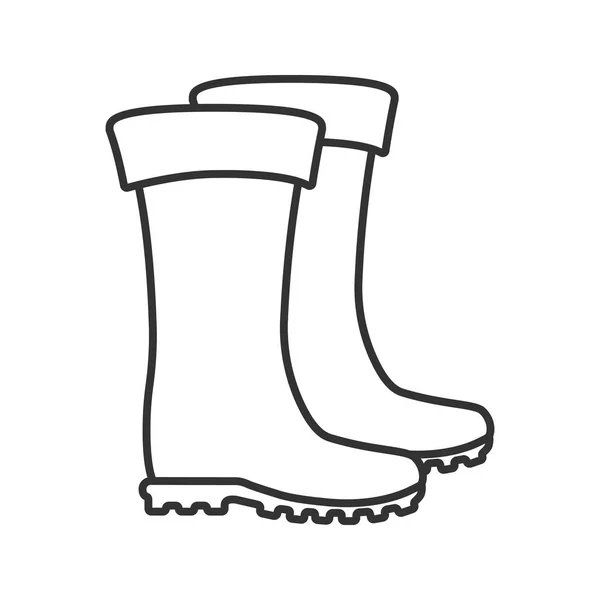 Rubber boots linear icon — Stock Vector