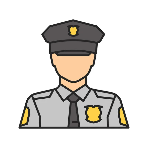 Icône couleur policier — Image vectorielle