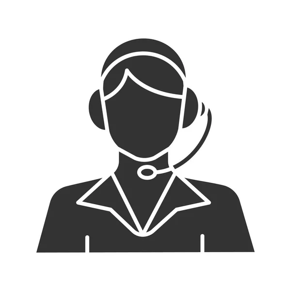 Pictogram van de glyph van de exploitant van call center — Stockvector