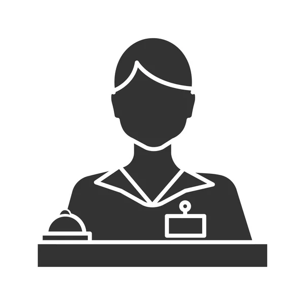 Receptioniste glyph pictogram — Stockvector