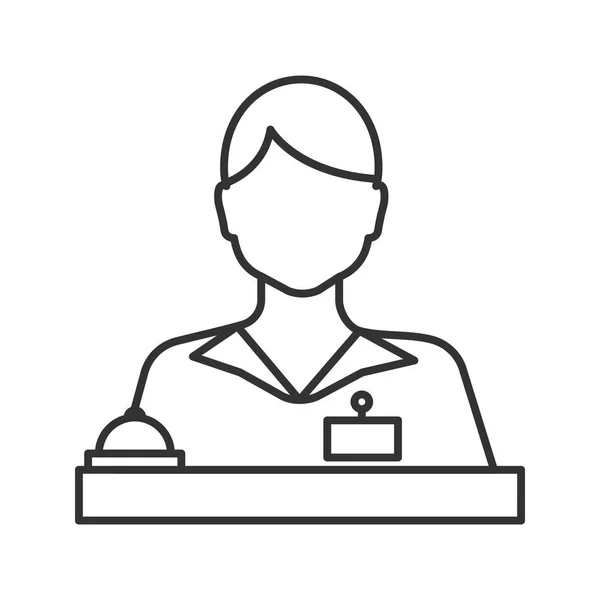 Receptioniste lineaire pictogram — Stockvector