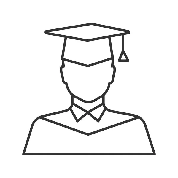 Graduado estudiante icono lineal — Vector de stock