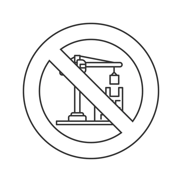 Запретный знак с иконкой башенного крана — стоковый вектор