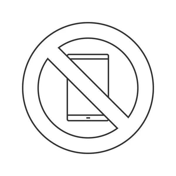 Signo prohibido con tableta icono lineal — Archivo Imágenes Vectoriales