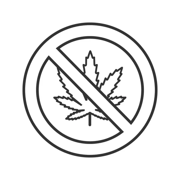 마리화나 잎 아이콘 표시 금지 — 스톡 벡터