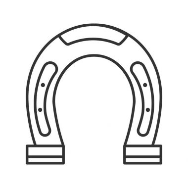 Beyaz arka plan üzerinde at nalı doğrusal simgesi