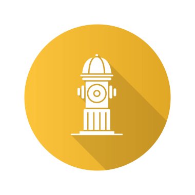 Hidrant Sarı zemin üzerine düz tasarım