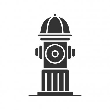 Beyaz arka plan üzerinde izole hidrant glif simgesi